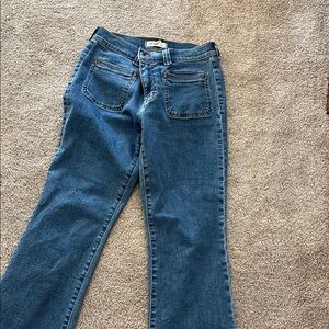 Madewell Classic Blue Mid-Rise Kick Out crop jeans size 27
